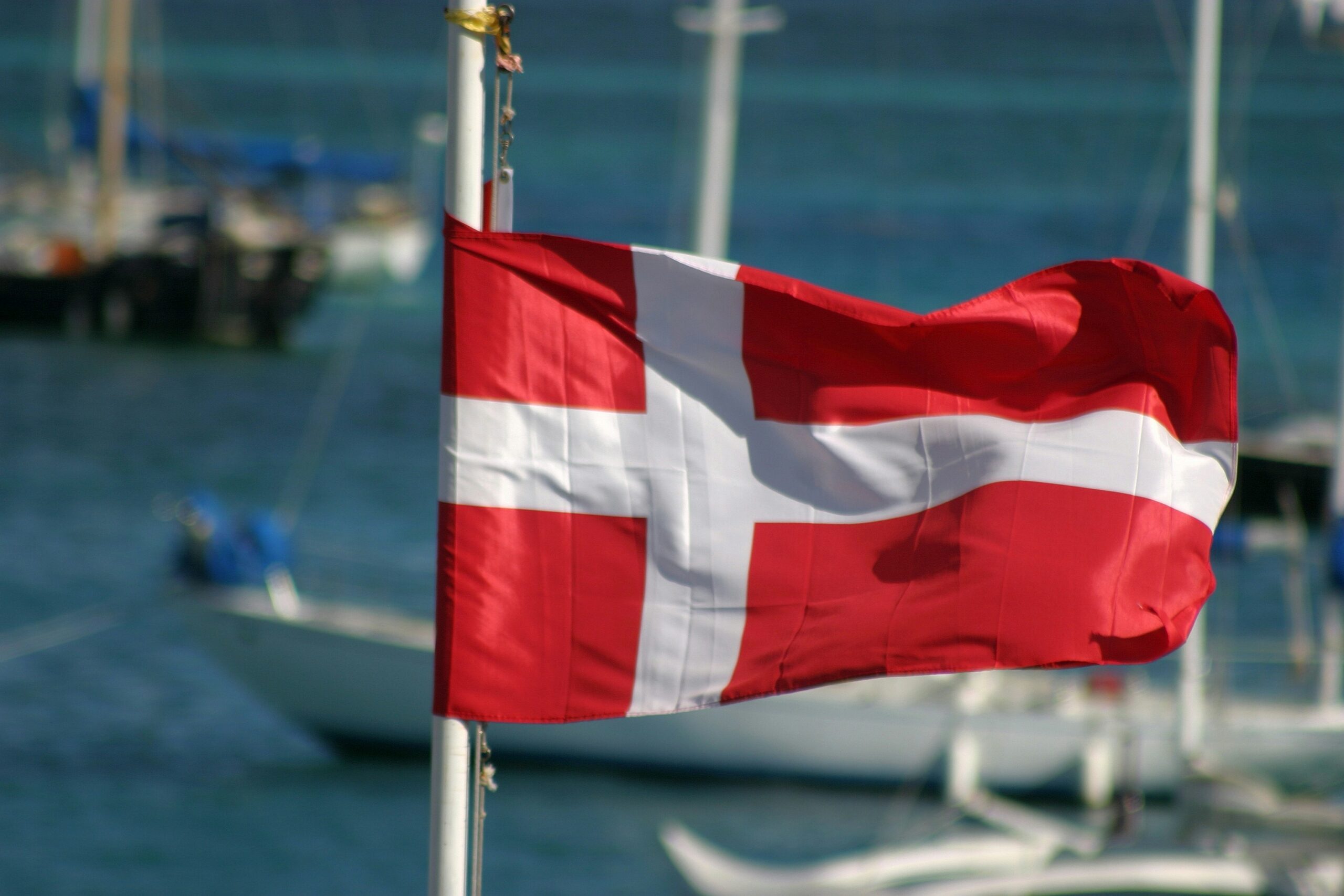 a flag on a boat